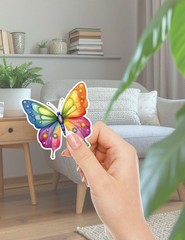 Rainbow Butterfly Die Cut Vinyl Stickers Set Scrapbooking Laptop Waterbottle
