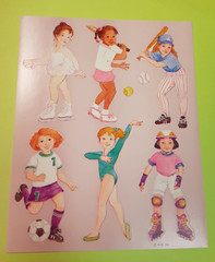 vintage AGC little girls sports sticker sheet