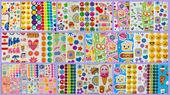 10 Happy Face Good Vibes Sticker Set Food Fruit Dessert Smiley Faces Cartoon Art