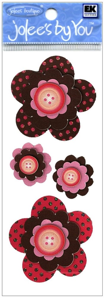 Polka Dot Flowers, scrapbook 3D embellishment Jolee’s by You 40036