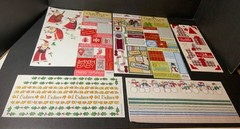 Huge Scrapbooking Lot USED Christmas Stickers Approx 80 Sheets Words Borders