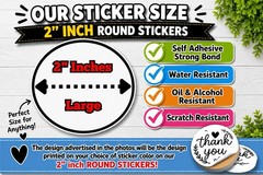 40 CUSTOM BUSINESS STICKERS SEALS LABELS 2″ ROUND WATERPROOF THANK YOU YOUR WAY