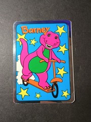 Vintage Barney Dinosaur Foil Mylar Vending Machine Sticker VTG 90s
