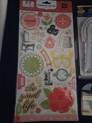 Chipboard Accents & Glitter Shapes Lot Of 6