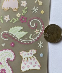 BABY GIRL IMAGES Rub-On(4”x 12”)Flair•Paisley•Pink•Flowers •Stitches•Card Making