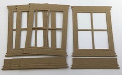 {4} WINDOW FRAME Bare Window Box – Vintage Chipboard Die Cuts – 3 1/2″ x 4 1/4″