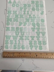 Making Memories Large Pastel Green Pattern Upper/Lower Case ABC/123 Scrapbooking