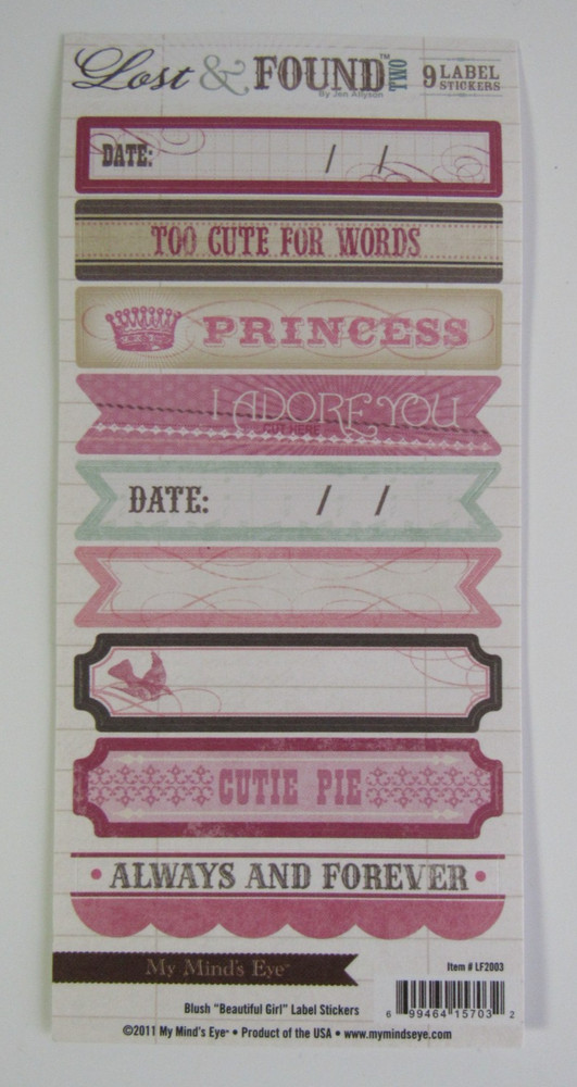 Lost & Found 2 – Blush “Beautiful Girl” Label Stickers – My Mind’s Eye 2011