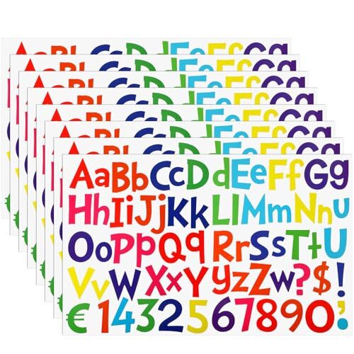 544 Pcs Colorful Letter Stickers Self Adhesive Alphabet 1 Inch Bright Color