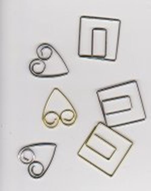 Metal Square and Heart Clips Embellishments – Assorted
