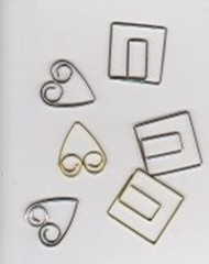 Metal Square and Heart Clips Embellishments – Assorted