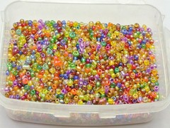 4000 Mixed Luster AB Color Glass Beads 2mm Transparent + Storage Box
