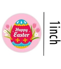 40 Pieces Round 1” Happy Easter Egg Bunny Stickers Party Decor Envelope Seals