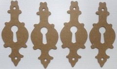 {6} *HARDWARE LOCK* Bare Unfinished Chipboard Die Cuts – 1 1/4″ X 2 3/4″