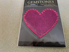 GEMSTONES ADHESIVE GLITTER HEART PINK GEM PINK HEART