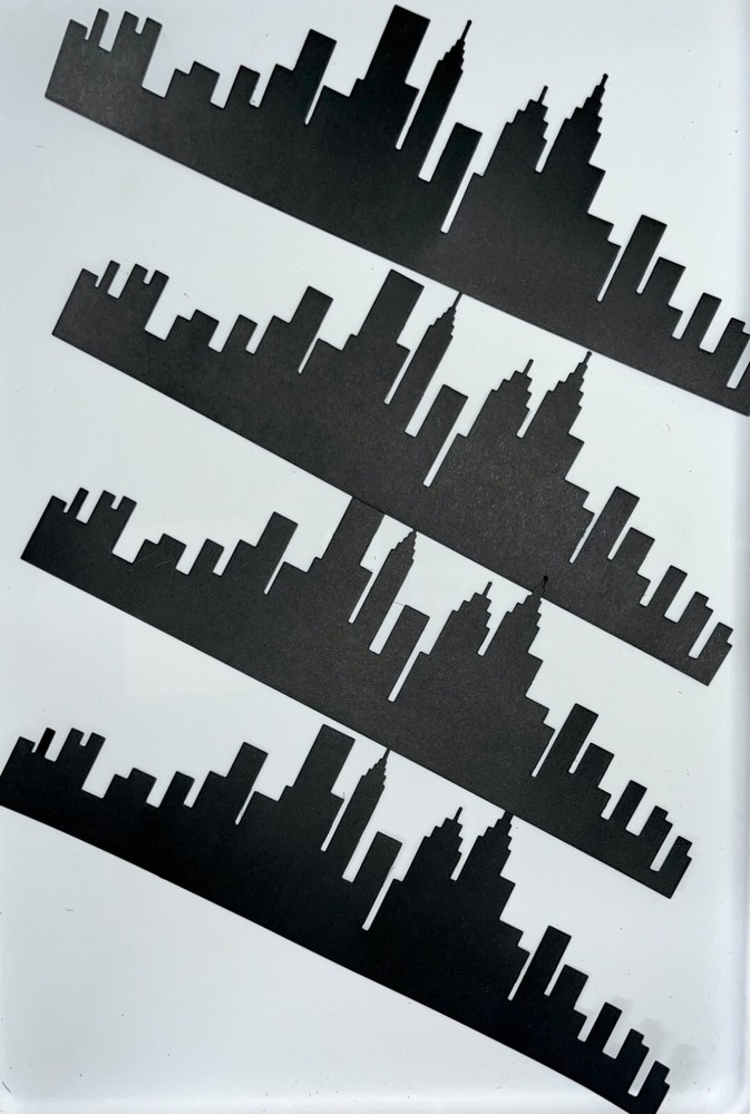 4 LRG. CITY SKYLINE BORDER cardstock paper die cut embellishments