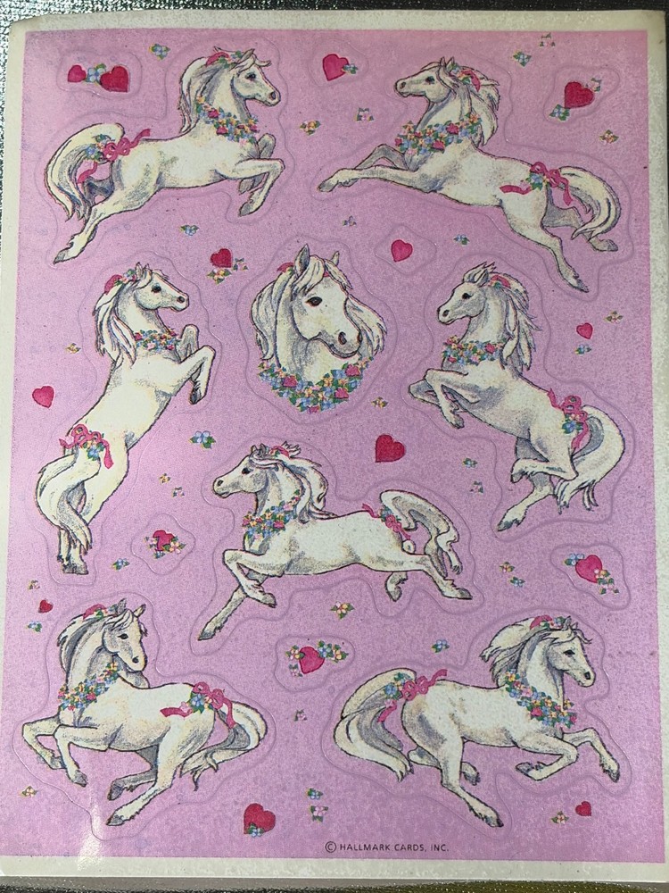 VINTAGE 80’S HALLMARK UNICORN STICKER SHEET
