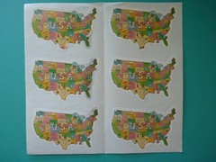 United States USA Stickers (6 pcs) 4″ x 2.5″ on Two Sheets