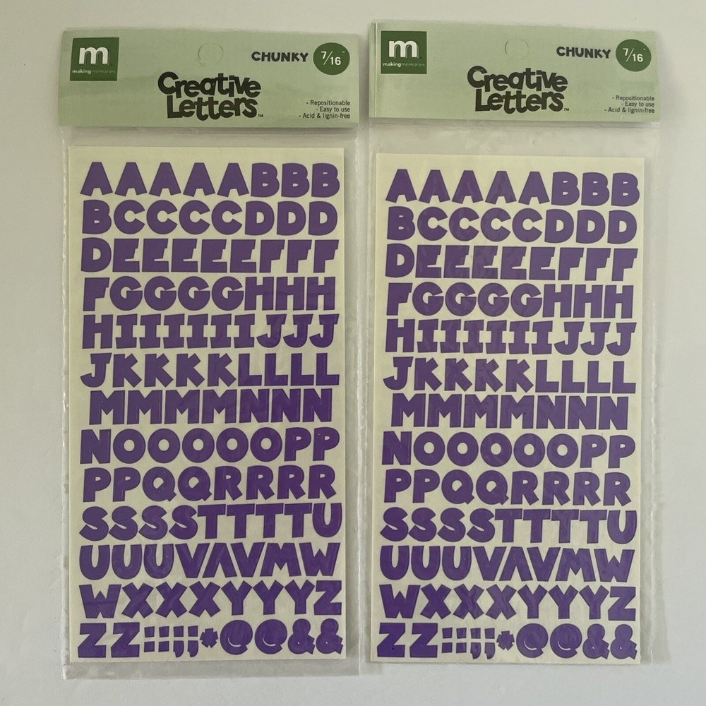 Making Memories Creative Letters Scrapbooking – 7/16″ Chunky Purple