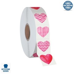 1200-Piece Heart-Shaped Stickers Roll for Valentine’s, Classrooms & Events