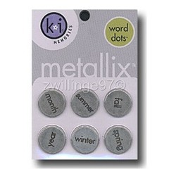 KI MEMORIES METALLIX WORD DOTS SEASONS 6 pcs 3/4″ METAL CIRCLES Embellishments