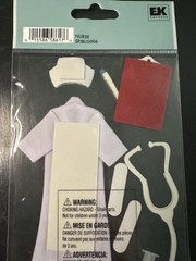 RARE Jolee’s Boutique Scrapbooking Sticker FEMALE DOCTOR MASK EYE CHART BANDAGES