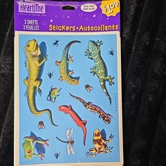 Heartline Reptiles & Amphibians Scrapbooking Stickers 3 Sheets Multicolor