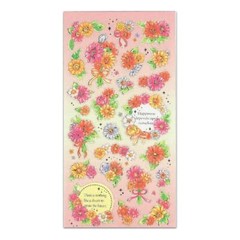 FLOWER STICKERS Craft Scrapbook Sticker Sheet Kawaii Colorful Pink Floral Daisy