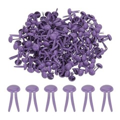 PATIKIL 200 PCS Paper Brass Fasteners Split Pins Pastel 0.20 x 0.35 inch Purple