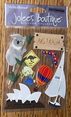 RARE Jolees Australia Koala Bear Eucalyptus Boomerang Sydney Sailing 3D Stickers