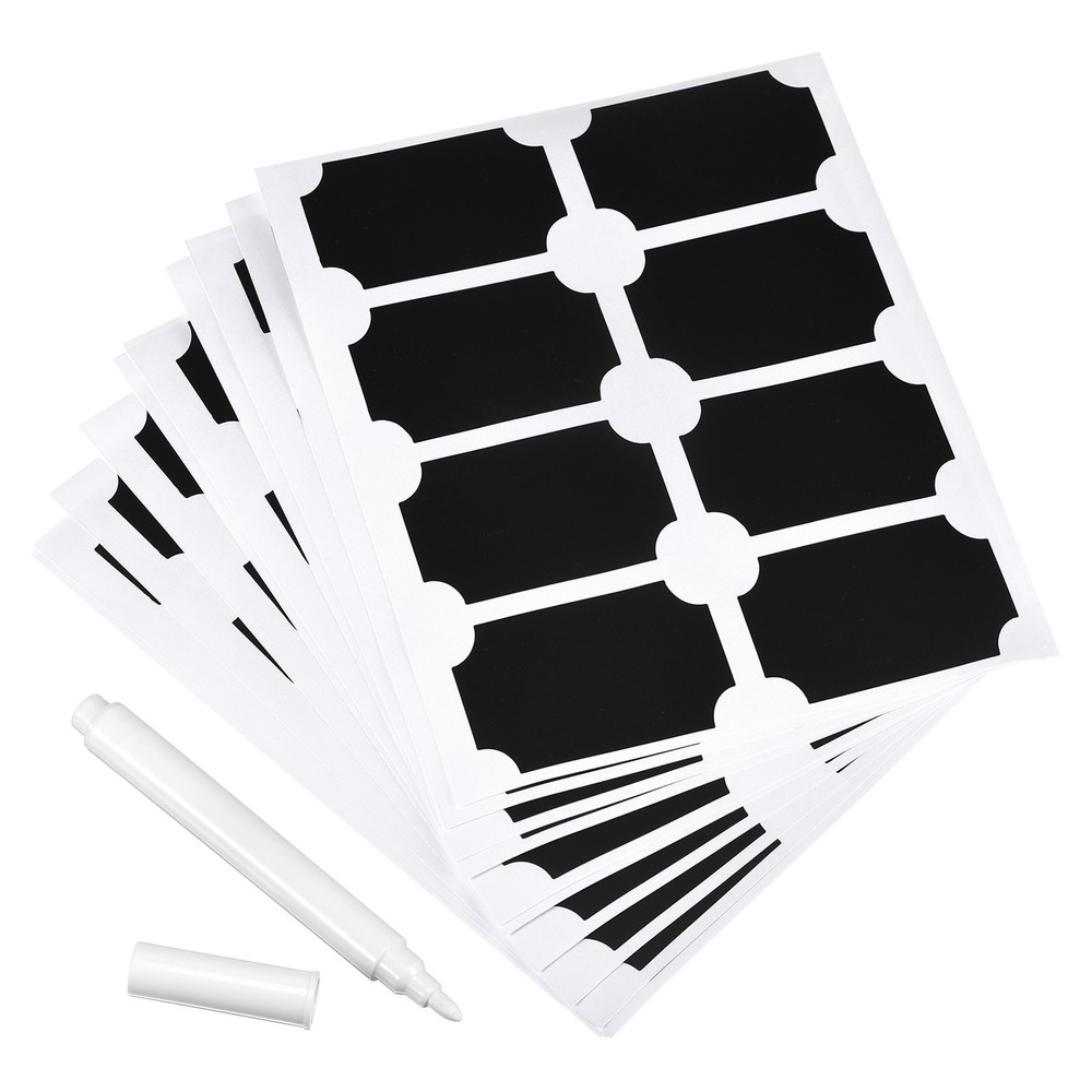 Chalkboard Labels Blackboard Stickers 60x40mm Reusable W Chalk Marker Count 96