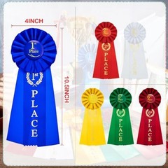 6 Pcs Award Ribbon Set 1st-6th Victory Rosette Halloween First Place Ribbon 1st,
