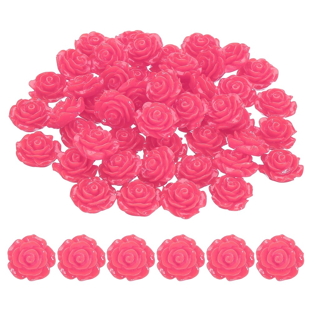 20mm Rose Flower Resin Cabochon, 50 Pcs Mini Rose Flower Resin, Rose Red