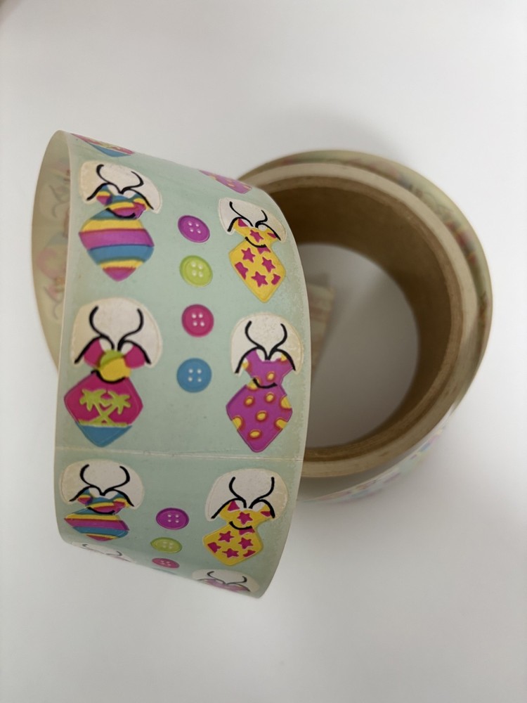 ROLL of Sandylion necktie buttons vintage stickers
