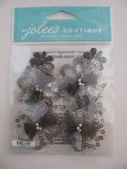 Jolee’s Boutique GREY SEQUINS FLORALS Embellishments NIP