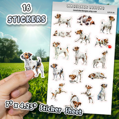Parson Russell Terrier Dog Stickers for, Scrapbooks, Planners, Glossy, Matte
