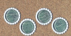 Graphic45 CAFE PARISIAN #101 (4) White Bottle Cap Accents scrapbooking CRAFTS