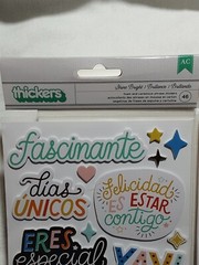 NEW American Crafts Thickers Shine Bright 46 Sentiments Spanish/English 2 Pkges