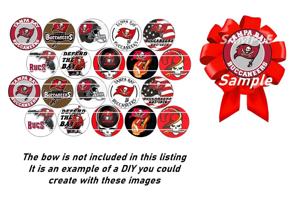 Bottle Cap Images (25mm) 1″ ~ Precut Football ~ Buccaneers