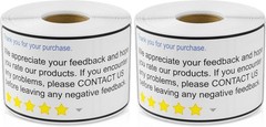 Thank You for Your Purchase Labels 4 x 2 inch, Whi