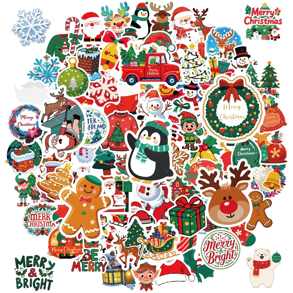 200Pcs Cute Christmas Stickers for Kids Bulk, 2″ Christmas Water Bottle Stick…