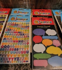 Vintage Sandylion Sparkle Letter Heart Memo Big Sticker Lot Scrabook Frames NOS