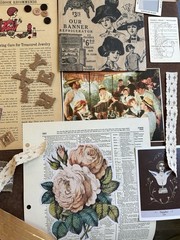 Vintage Ephemera Lot of 60 PCS Junk Journal Book Pages Stamps Buttons Victorian