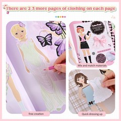 Girls Sticker Dress-UP, Fashion Designer Activity Book for Kids, Toddler Home…
