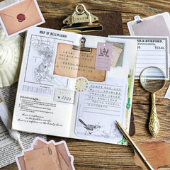 Vintage Scrapbook Paper Stickers, 90 Pcs Antique Looking Aged Paper Classic Old