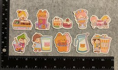 Lot of 10 Assorted Cute Food Snack Stickers