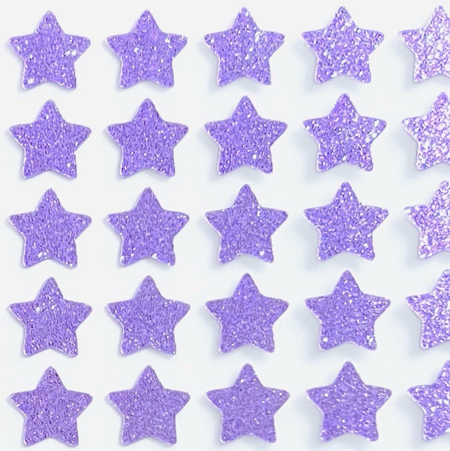Violet Purple Glitter Star Stickers! – 1/4 to 3 inch – Choose a Size!