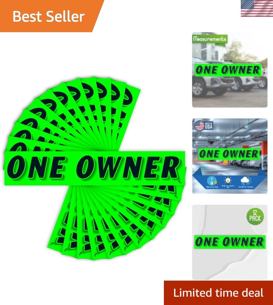 Durable Vinyl One Owner Windshield Stickers – 12-Pack with Crystal Gloss Finish