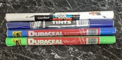 Vintage DuraSeal Adhesive Book Covering Rolls Collectible Brite Colors x4 1990s