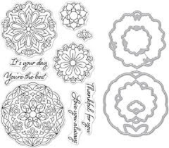 HERO ARTS – ACRYLIC STAMPS N CUTTING DIES – FLORAL MANDALA BUNDLE